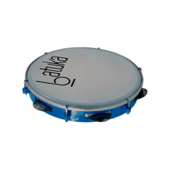 Pandeiro Luen Azul 10 Polegadas Pele Leitosa Batuka