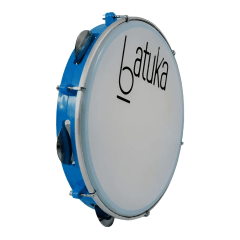 Pandeiro Luen Azul 10 Polegadas Pele Leitosa Batuka