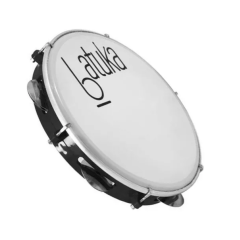 Pandeiro Luen Preto 10 Pol Pele Leitosa Batuka Samba Pagode