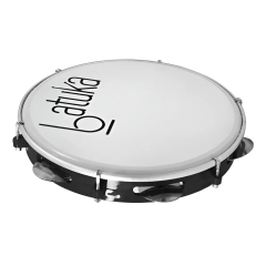 Pandeiro Luen Preto 10 Pol Pele Leitosa Batuka Samba Pagode