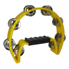 Pandeiro Pandeirola - Meia Lua MXT Cajon Percussão Amarelo