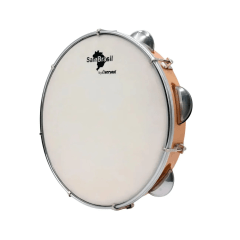 Pandeiro Sambrasil amadeirado 10 polegadas - Pele Animal Pandeiro Sambrasil amadeirado 10 polegadas - Pele Animal