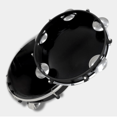 Pandeiro SamBrasil Premium 10" Novos pele preta fundo preto