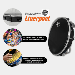 Pandeiro SamBrasil Premium 10" Novos pele preta fundo preto
