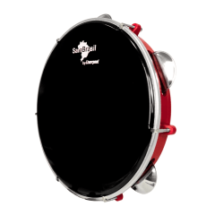 Pandeiro SamBrasil Premium 10" Novos pele preta fundo vermelho  Pandeiro SamBrasil Premium 10" Novos pele preta fundo vermelho