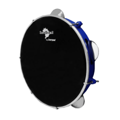 Pandeiro SamBrasil Standard 10'' azul com pele preta