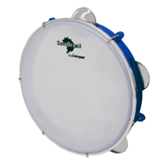Pandeiro Sambrasil Standard 10' pele branca e fundo azul Pandeiro Sambrasil Standard 10' pele branca e fundo azul