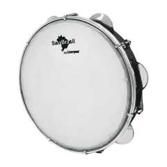 Pandeiro Sambrasil Standard 10' pele branca e fundo preto Pandeiro Sambrasil Standard 10' pele branca e fundo preto