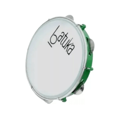 Pandeiro Verde Luen 10 Pol Pele Leitosa Batuka Pagode Samba