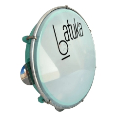 Pandeiro Verde Luen 10 Pol Pele Leitosa Batuka Pagode Samba