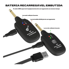 Transmissor Receptor P10 Sem Fio Para Guitarra Baixo Violão