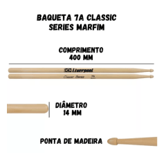 Baqueta Bateria 7a Para Samba Classic Series Liverpool