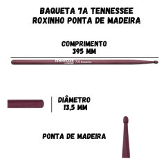 Par Baqueta Bateria 7a Leve Ponta De Madeira