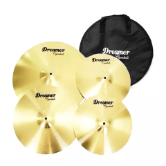 Kit De Pratos Para Bateria Dreamer Brass 14/16/20 + Bag