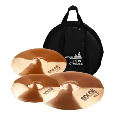 Kit Pratos Bateria Orion Solo Pro10 SP70 Hi-hat Crash Ride 20''