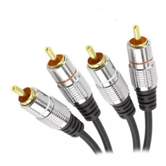 Cabo De Áudio Rca X Rca Duplo Profissional Od4mm 1,80 Metros