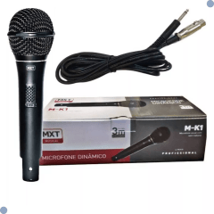Microfone Dinâmico Profissional Mxt M-k1 Metal Fio 3m Od 5mm Cor Preto