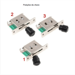 Chave Telecaster 3 posições knob vintage Preto