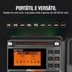 Pedaleira Multi efeitos para Guitarra Mooer GE100 com Pedal de Expressão, Simulação de Amplificadores, Afinador, Looper e 66 Efeitos
