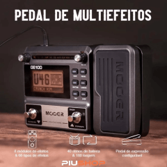 Pedaleira Multi efeitos para Guitarra Mooer GE100 com Pedal de Expressão, Simulação de Amplificadores, Afinador, Looper e 66 Efeitos