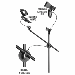 Pedestal para Microfone e Celular SM-030 Smart