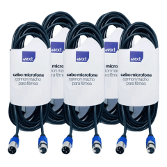 Kit 5 Cabo Microfone Xlr Canon Balanceado Macho X Femea 2 METROS