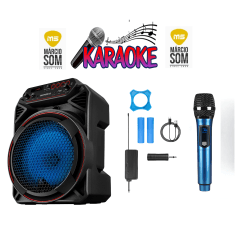 Kit 5 Karaokê Caixa 60w + 1 Microfone Sem fio