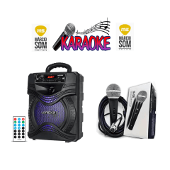 Kit 1 Karaoke 1 Caixa + microfone com cabo de 5 metros
