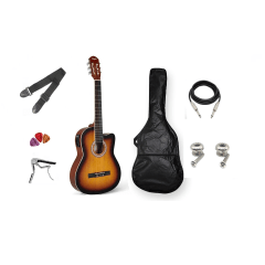Kit Violão Elétrico Nylon Tagima Memphis AD-60 Fosco Completo
