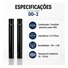 Kit de Microfones para Bateria Dylan DD-7 – 7 Peças Profissional para Palco, Igrejas e Estúdio