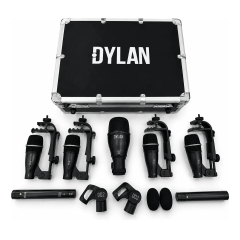 Kit de Microfones para Bateria Dylan DD-7 – 7 Peças Profissional para Palco, Igrejas e Estúdio