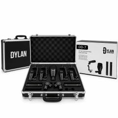 Kit de Microfones para Bateria Dylan DD-7 – 7 Peças Profissional para Palco, Igrejas e Estúdio