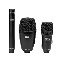 Kit Microfones p/ Bateria SAS700D Santo Angelo - 7 peças (Cor Preto)