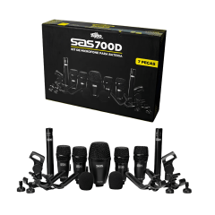 Kit Microfones p/ Bateria SAS700D Santo Angelo - 7 peças (Cor Preto)
