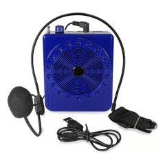 Microfone com Mini caixa de som Recarregavel azul