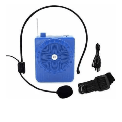Microfone com Mini caixa de som Recarregavel azul