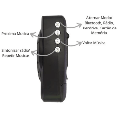 Microfone com Mini caixa de som Recarregavel azul