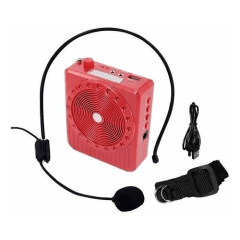 Microfone com Mini caixa de som Recarregavel Vermelho