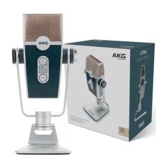 MICROFONE CONDENSADOR AKG LYRA C44-USB ULTRA-HD CINZA CLARO