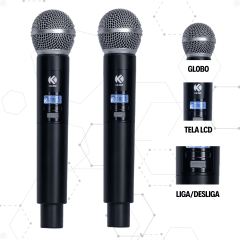 Microfone Sem Fio Duplo Kadosh K392 Profissional Modelo 2026