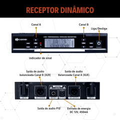 Microfone Sem Fio Duplo Kadosh K392 Profissional Modelo 2026