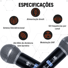 Microfone Sem Fio Duplo Kadosh K392 Profissional Modelo 2026