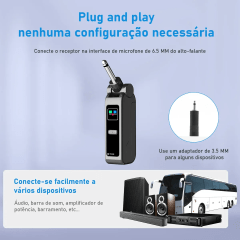 Microfone sem fio duplo recarregavel Coibeu com ajustes no microfone