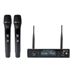 Microfone Sem Fio Duplo Uhf Kadosh-k-382m Cardióide Dinâmica Preto