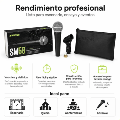 Microfone Shure Sm Sm58-lc Dinâmico Cardioide Cinza Escuro 