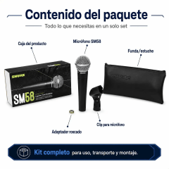 Microfone Shure Sm Sm58-lc Dinâmico Cardioide Cinza Escuro 