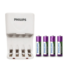 Carregador de Pilhas Philips com 4 Pilhas Aa Recarregáveis 2450mAh