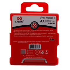 Cartela Com 4 Pilha Aa 1.2v Recarregável 2600mah