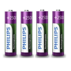 Pilha Recarregavel Philips Aa De 2500Mah 4 Unidades 1.2V