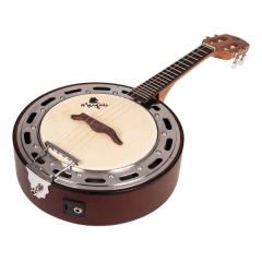 Banjo Eletroacústico Marquês Castanho Fosco com Equalizador Ativo e Aro Jateado